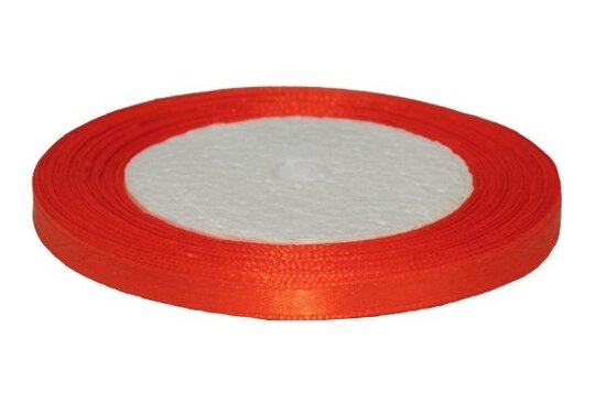 Oranje enkelzijdig satijnband 7 mm (ca. 22 m)