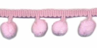 Pompom band roze (ca. 9 meter)
