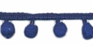 Pompom band donker blauw (ca. 9 meter)