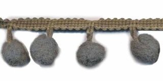 Pompom band grijs (ca. 9 meter)