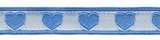 Blauw-wit hartjesband 12 mm (ca. 22 m)