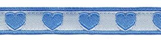Blauw-wit hartjesband 12 mm (ca. 22 m)