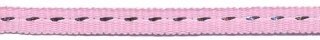Licht roze band met zilverdraad 7 mm (ca. 25 m)