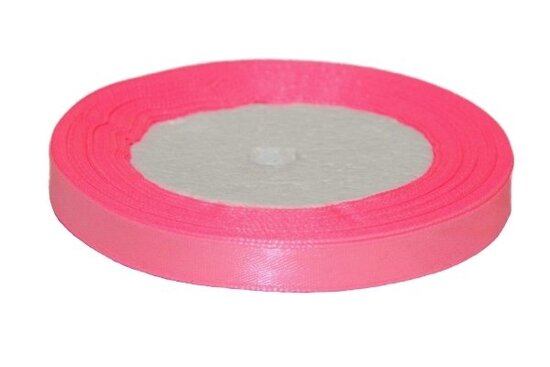 Roze enkelzijdig satijnband 10 mm (ca. 22 m)