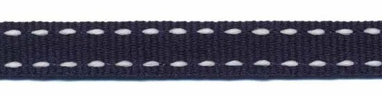 Donker blauw-wit stippel grosgrain/ribsband 10 mm (ca. 25 m)
