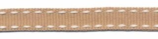 Zand-wit stippel grosgrain/ribsband 10 mm (ca. 25 m)