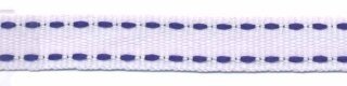 Wit-kobalt blauw stippel grosgrain/ribsband 10 mm (ca. 25 m)