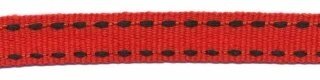 Rood-zwart stippel grosgrain/ribsband 10 mm (ca. 25 m)