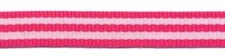 Fuchsia-wit streep grosgrain/ribsband 10 mm (ca. 25 m)