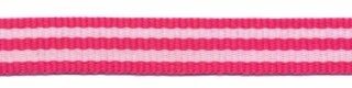 Fuchsia-wit streep grosgrain/ribsband 10 mm (ca. 25 m)