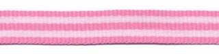 Roze-wit streep grosgrain/ribsband 10 mm (ca. 25 m)