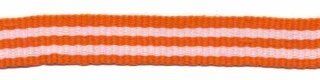 Oranje-wit streep grosgrain/ribsband 10 mm (ca. 25 m)