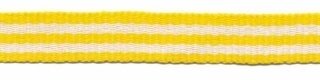 Geel-wit streep grosgrain/ribsband 10 mm (ca. 25 m)