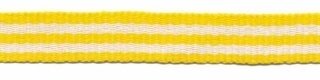 Geel-wit streep grosgrain/ribsband 10 mm (ca. 25 m)