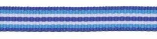 Donker blauw-licht blauw-wit-donker blauw streep grosgrain/ribsband 10 mm (ca. 25 m)
