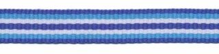 Donker blauw-licht blauw-wit-donker blauw streep grosgrain/ribsband 10 mm (ca. 25 m)