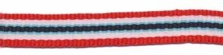 Rood-wit-blauw-donker blauw streep grosgrain/ribsband 10 mm (ca. 25 m)