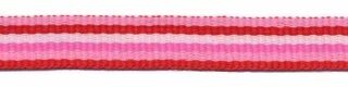 Roze-rood-wit-fuchsia streep grosgrain/ribsband 10 mm (ca. 25 m)