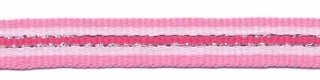 Roze-wit-zilver-fuchsia streep grosgrain/ribsband 10 mm (ca. 45 m)