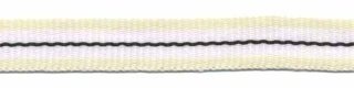 Creme-wit-zwart streep grosgrain/ribsband 10 mm (ca. 25 m)