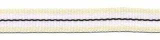 Creme-wit-zwart streep grosgrain/ribsband 10 mm (ca. 25 m)