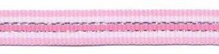 Licht roze-wit-zilver-roze streep grosgrain/ribsband 10 mm (ca. 45 m)