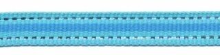 Aqua blauw-zilver-blauw streep grosgrain/ribsband 10 mm (ca. 45 m)