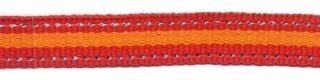 Rood-zilver-oranje streep grosgrain/ribsband 10 mm (ca. 45 m)