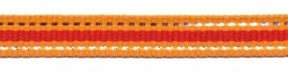 Oranje-zilver-rood streep grosgrain/ribsband 10 mm (ca. 45 m)