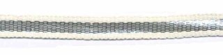 Creme-zilver grosgrain/ribsband 7 mm (ca. 25 m)