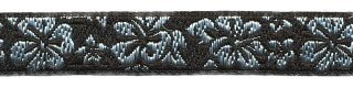 Zwart- zilver hawaii bloemband 12 mm (ca. 22 m)