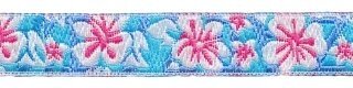 Aqua blauw hawaii bloemband 12 mm (ca. 22 m)