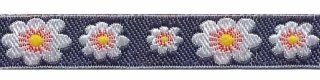 Donker blauw bloemband 12 mm (ca. 22 m)