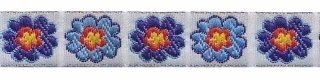 Blauw-geel-rood-wit bloemband 12 mm (ca. 22 m)