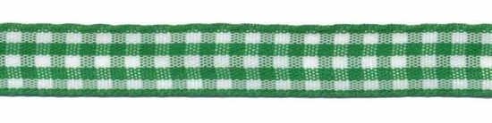 Ruit band groen-wit 10 mm (ca. 45 m)