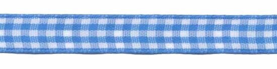 Ruit band blauw-wit 10 mm (ca. 45 m)