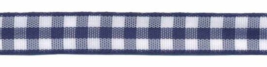Ruit band donker blauw-wit 10 mm (ca. 45 m)