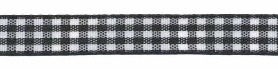 Ruit band zwart-wit 10 mm (ca. 45 m)