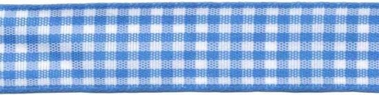 Ruit band blauw-wit 15 mm (ca. 45 m)