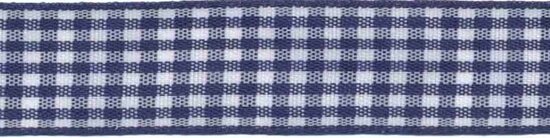 Ruit band donker blauw-wit 15 mm (ca. 45 m)