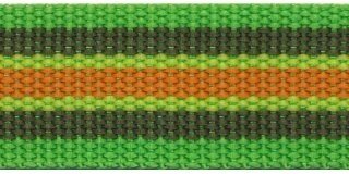 Tassenband 30 mm streep felgroen/legergroen/oranje (ca. 5 m)