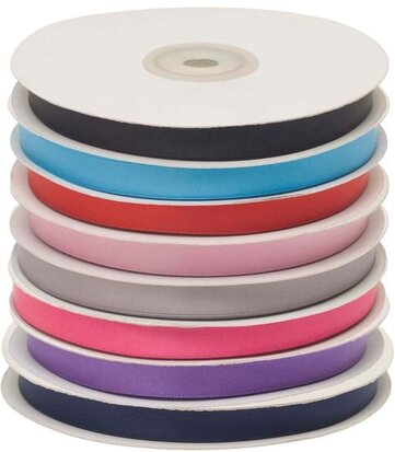Set: 8 kleuren 10 mm satijnband (ca. 240 m)