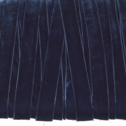Kobalt blauw fluweelband 10 mm (ca. 10 m)