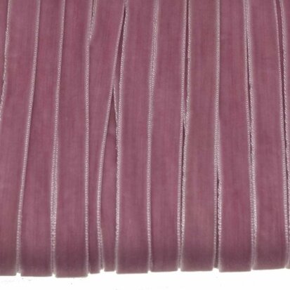Oude roze fluweelband 10 mm (ca. 10 m)