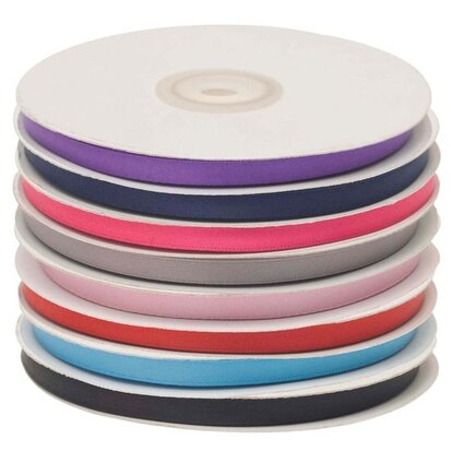 Set: 8 kleuren 7 mm satijnband (ca. 240 m)