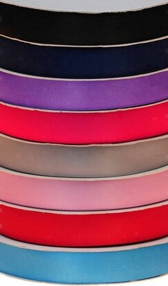 Set: 8 kleuren 15 mm satijnband (ca. 240 m)