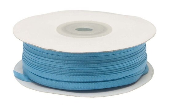 Aqua dubbelzijdig satijnband 4 mm (ca. 90 m)