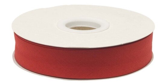 Rood gevouwen biaisband 20 mm (20 meter)