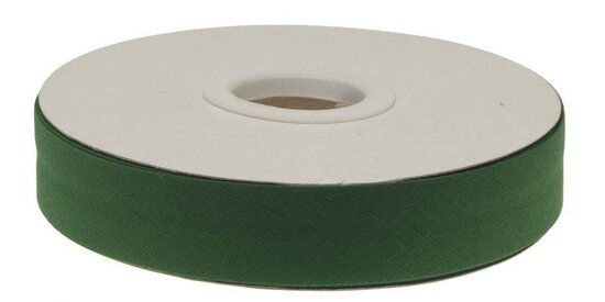 Donker groen gevouwen biaisband 20 mm (20 meter)