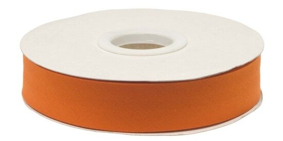 Oranje gevouwen biaisband 20 mm (20 meter)